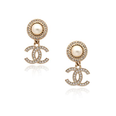 chanel drop logo earrings|chanel logo earrings white gold.